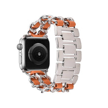 Load image into Gallery viewer, Braided Chain &amp; Leather Apple Watch Band
