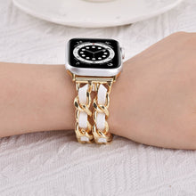 Load image into Gallery viewer, Braided Chain &amp; Leather Apple Watch Band
