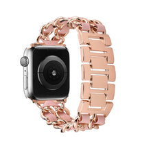 Load image into Gallery viewer, Braided Chain &amp; Leather Apple Watch Band
