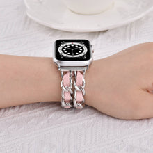 Load image into Gallery viewer, Braided Chain &amp; Leather Apple Watch Band
