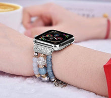 Load image into Gallery viewer, Beaded Apple Watch Elastic Bracelet Band
