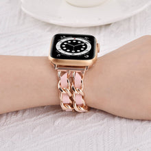 Load image into Gallery viewer, Braided Chain &amp; Leather Apple Watch Band
