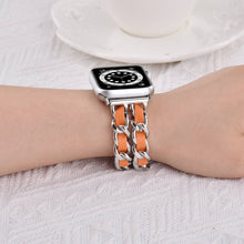 Load image into Gallery viewer, Braided Chain &amp; Leather Apple Watch Band
