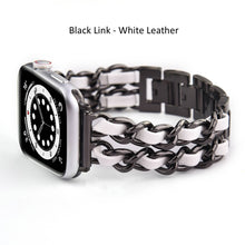 Load image into Gallery viewer, Braided Chain &amp; Leather Apple Watch Band
