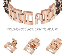 Load image into Gallery viewer, Braided Chain &amp; Leather Apple Watch Band
